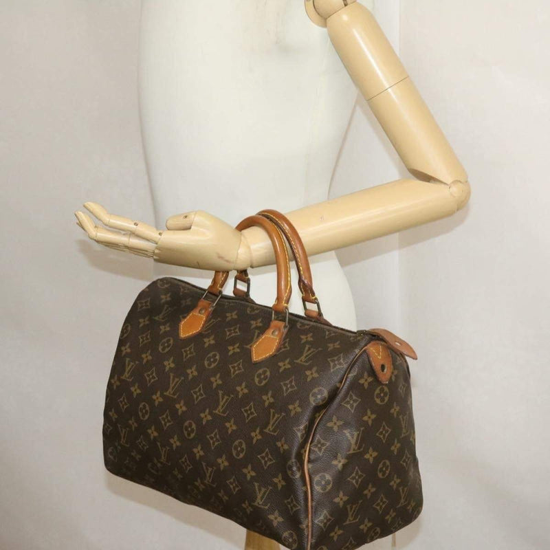 Louis Vuitton Monogram Speedy 35 Handbag, Brown, Coated Canvas