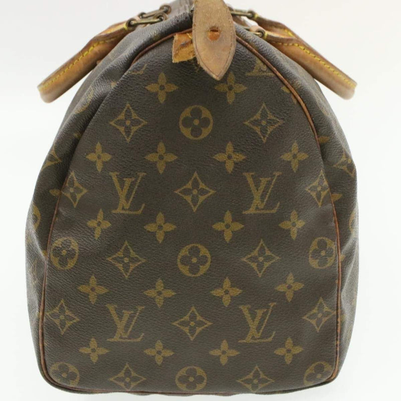 Louis Vuitton, Bags, Louis Vuitton Speedy Red Interior Shoulder Bag 3  Brown Canvas