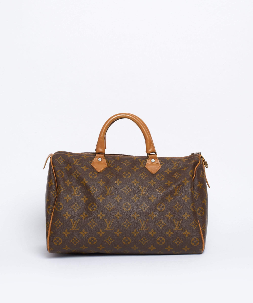 LOUIS VUITTON Monogram Canvas Speedy 35 Satchel Used Bag