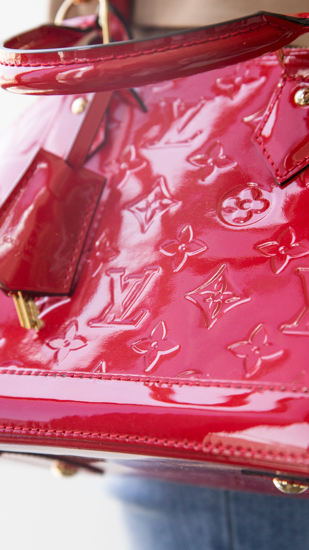 Red Louis Vuitton Monogram Vernis Alma BB Satchel – Designer Revival
