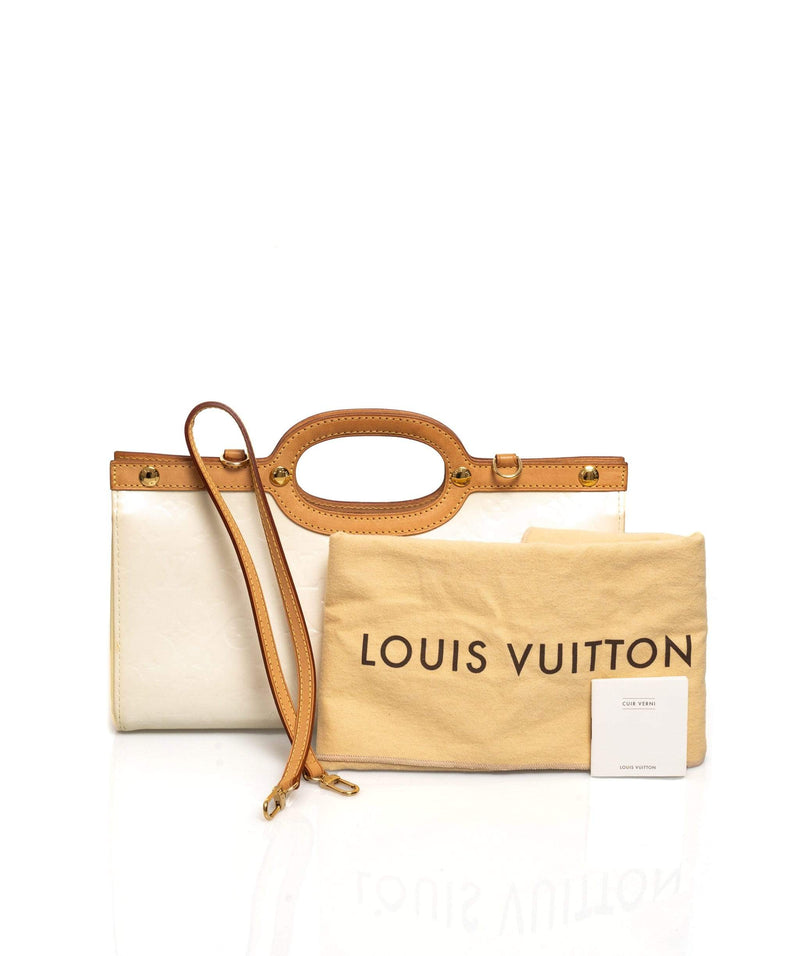 LOUIS VUITTON Monogram Vernis Roxbury Drive Hand Bag Perle M91374