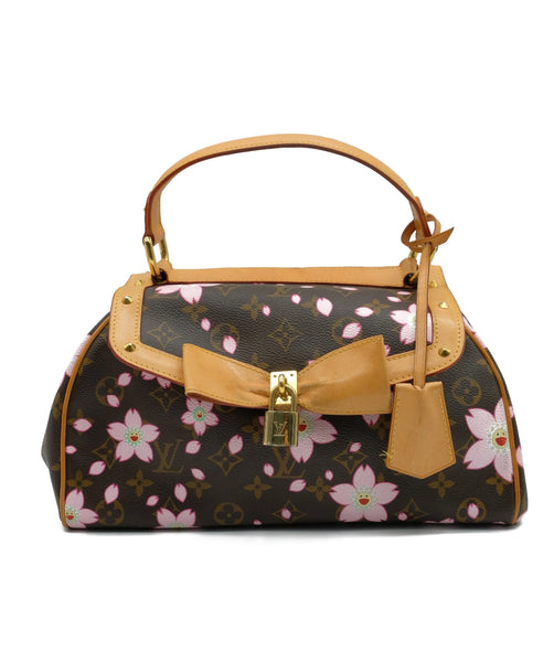 Louis Vuitton Limited Edition Monogram Cherry Blossom Sac Retro Satchel  Handbag