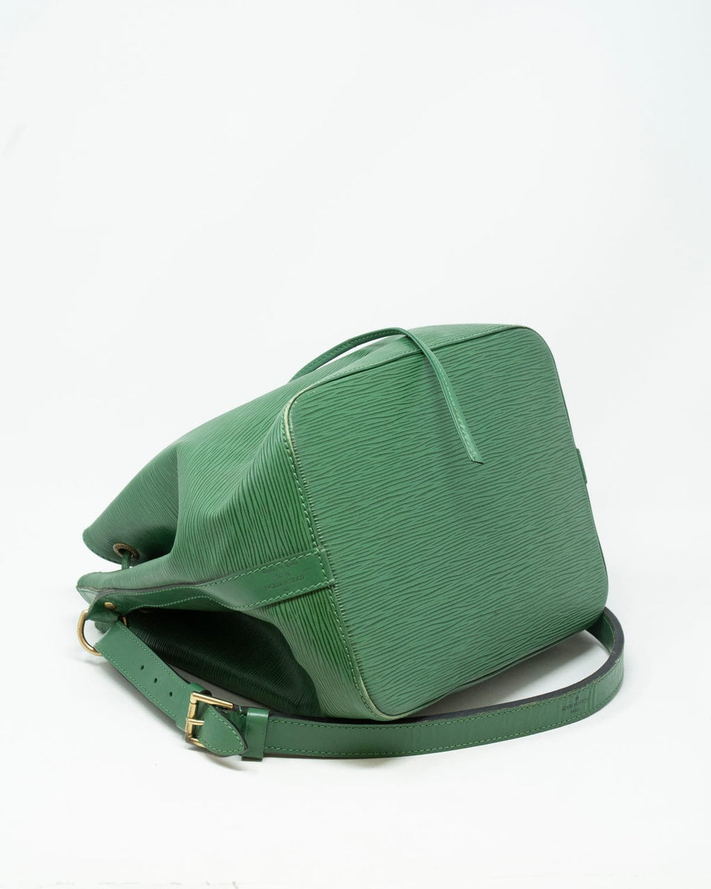 ANONYMOUS. Emerald green epi leather satchel bag; two op…