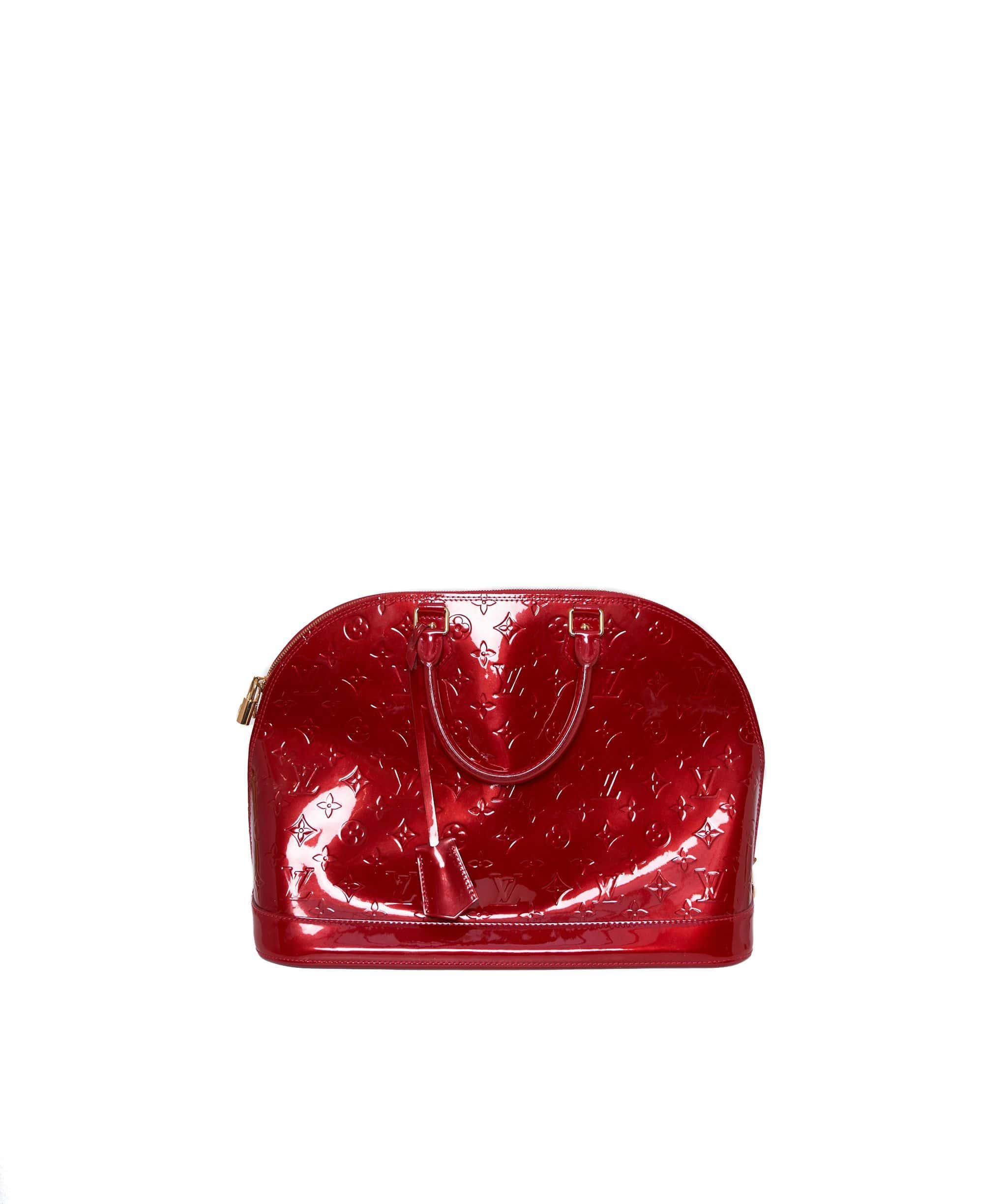 Louis Vuitton Louis Vuitton Red Alma Monogram Vernis leather handabg - ASL1214