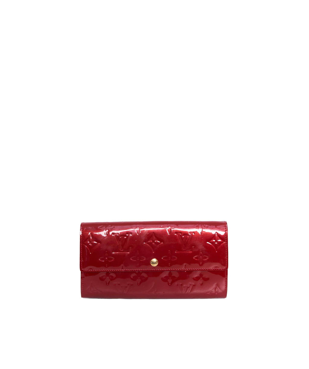 Louis Vuitton Red Monogram Vernis Sarah Wallet