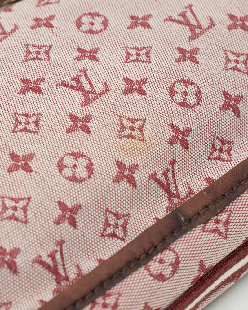 Louis Vuitton Red Canvas Mini Lin Monogram Pochette Bag - AGL1794