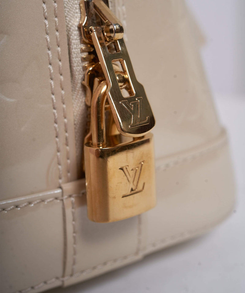 Louis Vuitton Louis Vuitton Vernis Alma MM Cream Bag   - ADL1233