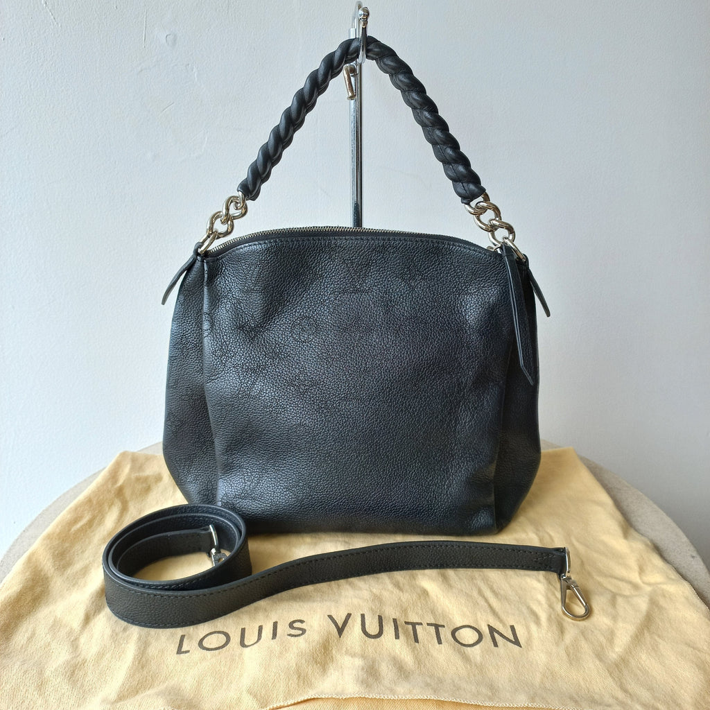 Louis Vuitton Black Monogram Mahina Leather Babylone Chain BB Bag