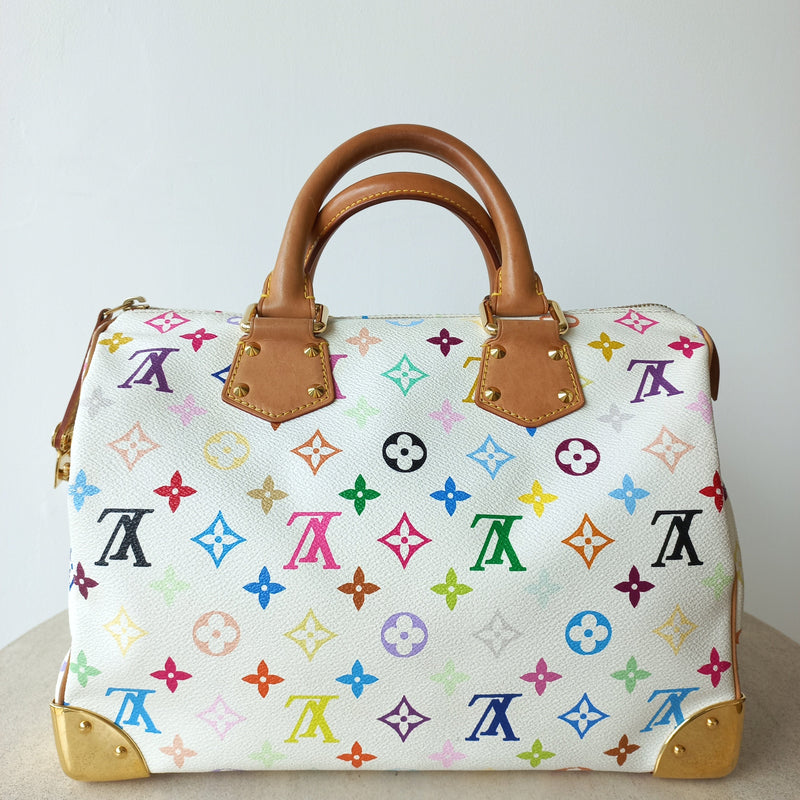 Louis Vuitton Monogram Multicolor Speedy Bag (White) MLX22007