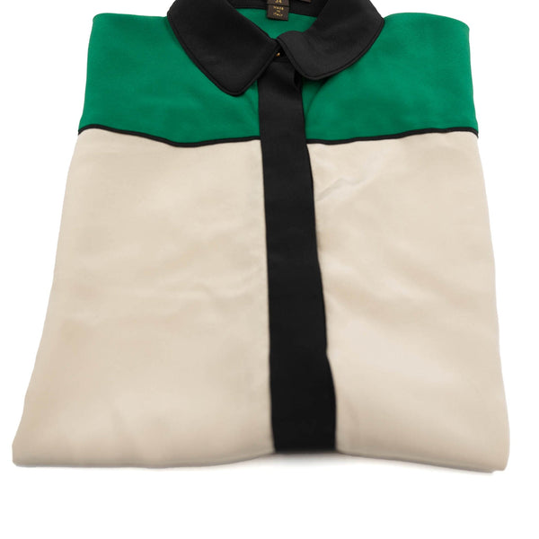 Louis Vuitton Bicolor Silk Shirt Green ASL4832 – LuxuryPromise
