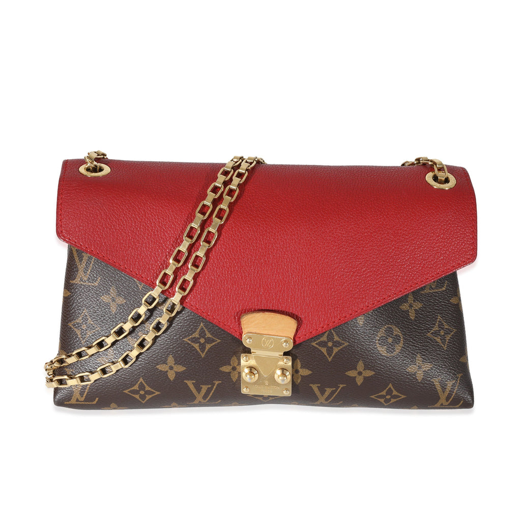 Louis Vuitton, Bags, Authentic Louis Vuitton Brown Monogram Cherry Red  Satchel