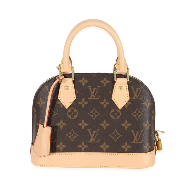 LOUIS VUITTON Alma BB Monogram Canvas Satchel Crossbody Bag Brown