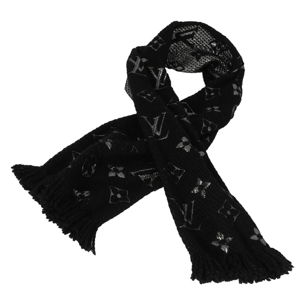louis vuitton logomania scarf black