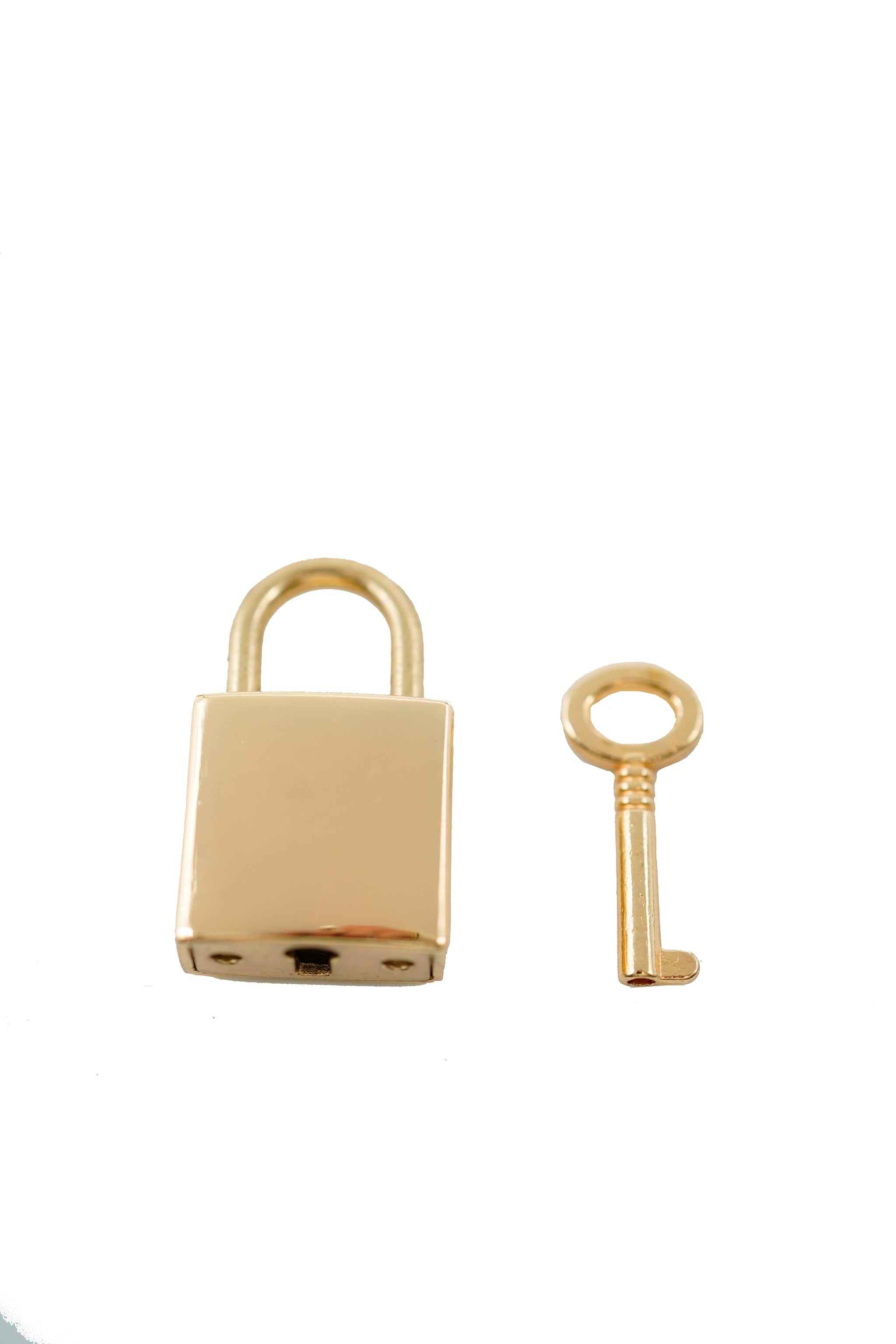 Luxury Promise Luxury Promise Gold Plain Padlock and key