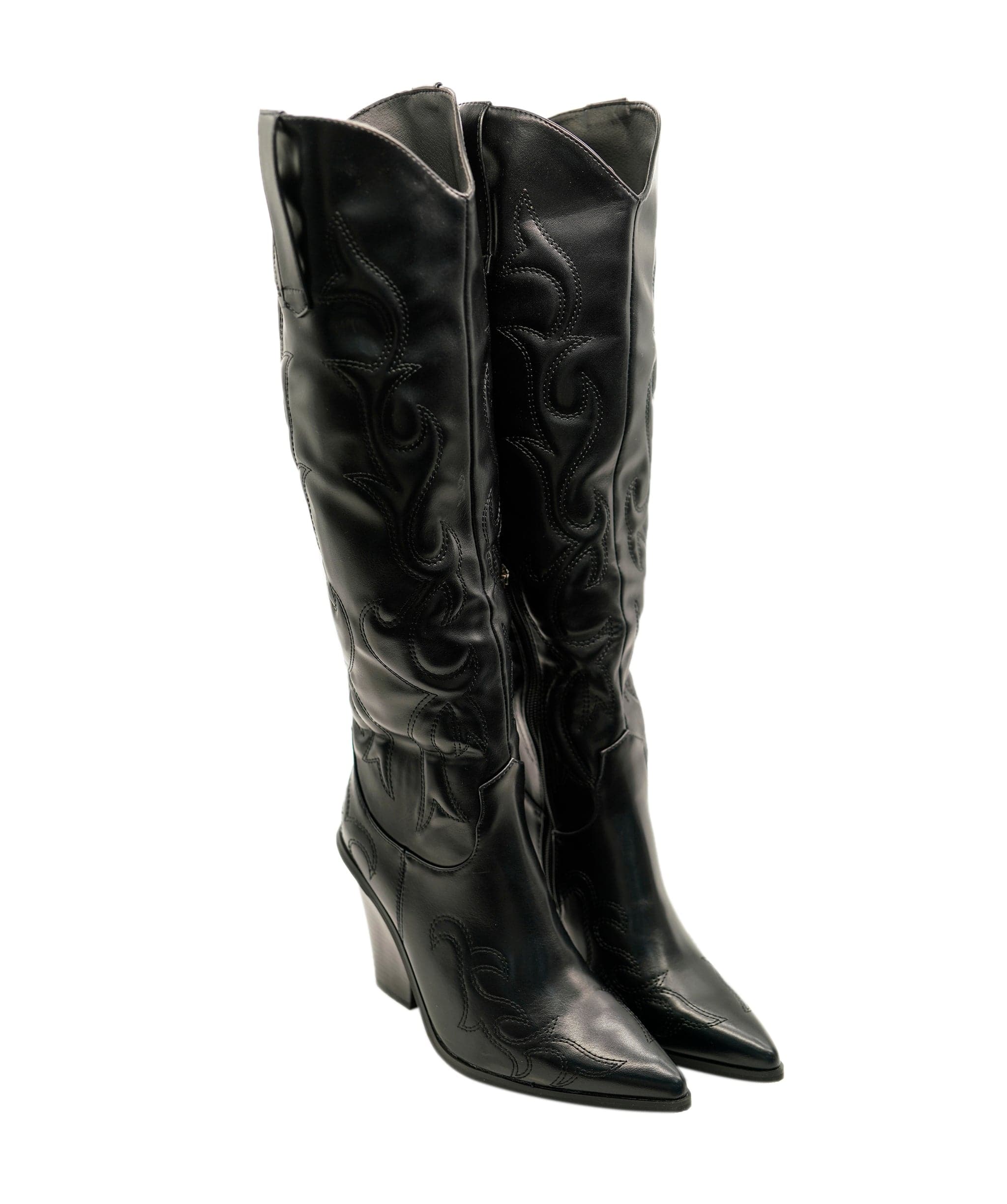 Luxury Promise Nina Black Cowgirl Knee High Boot -  6 ASL6468