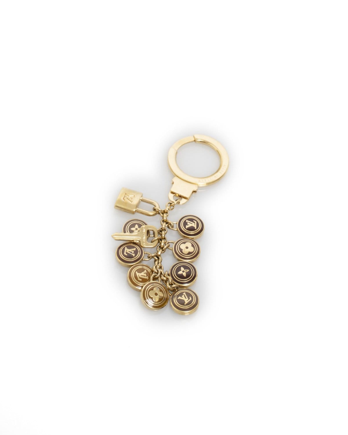 LuxuryPromise Louis Vuitton Mini Disc and Padlock and Key Bag Charm and Key Holder - AWL1758