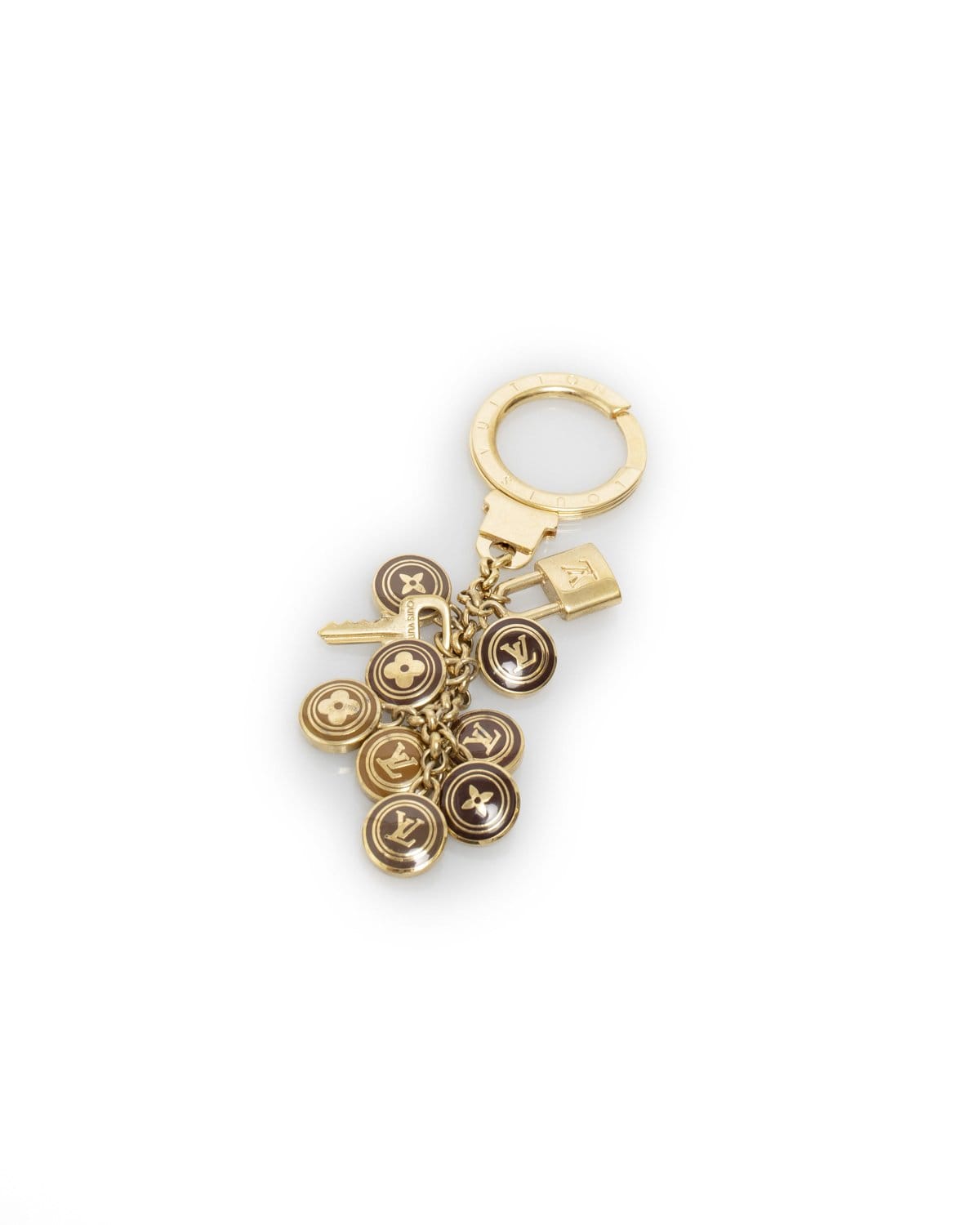 LuxuryPromise Louis Vuitton Mini Disc and Padlock and Key Bag Charm and Key Holder - AWL1758
