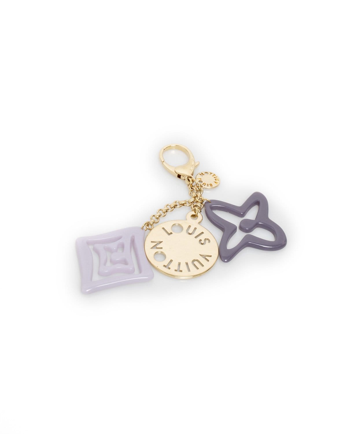 LuxuryPromise Louis Vuitton Round Logo with Purple and Lilac LV Bag Charm and Key Holder - AWL1752