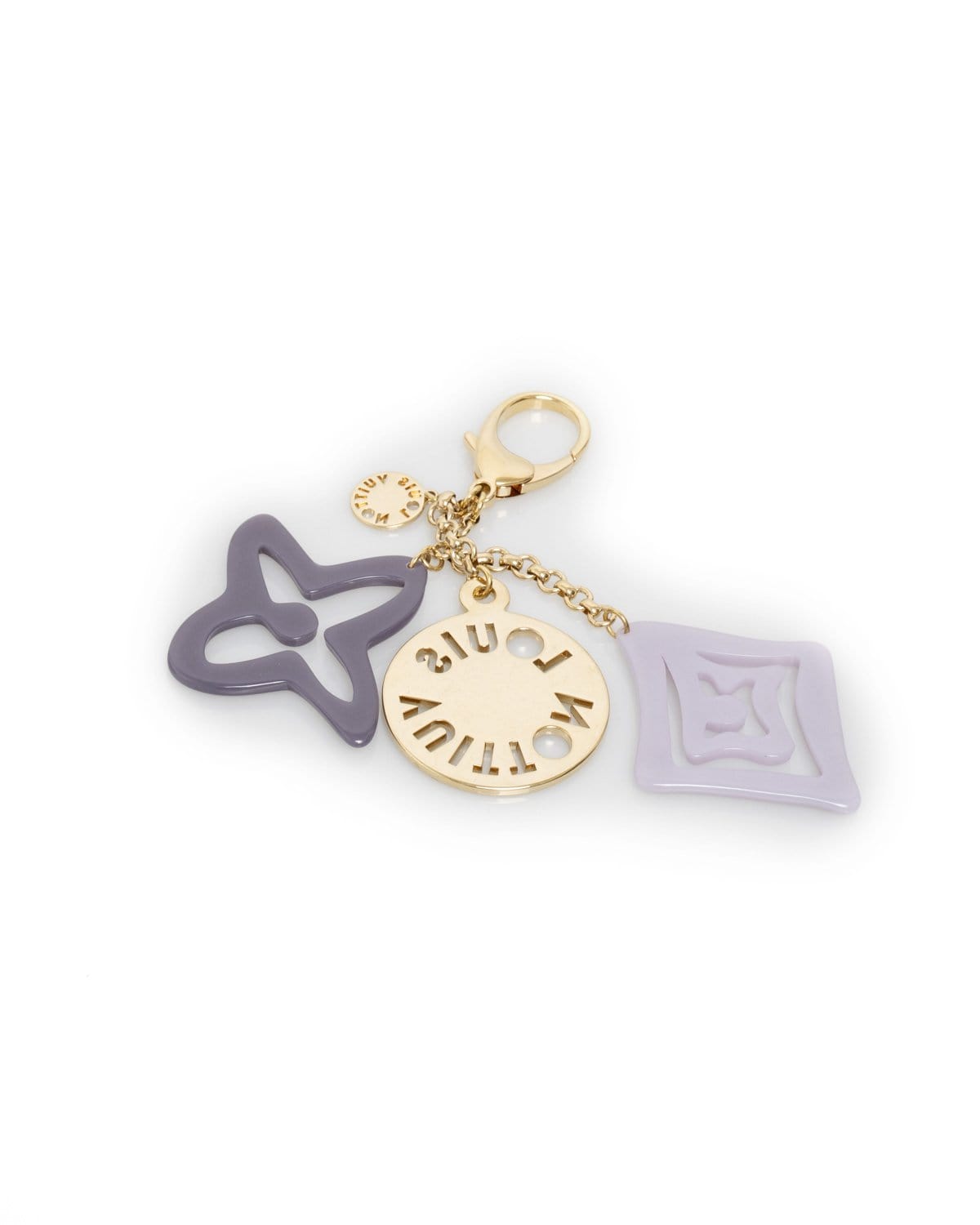 LuxuryPromise Louis Vuitton Round Logo with Purple and Lilac LV Bag Charm and Key Holder - AWL1752
