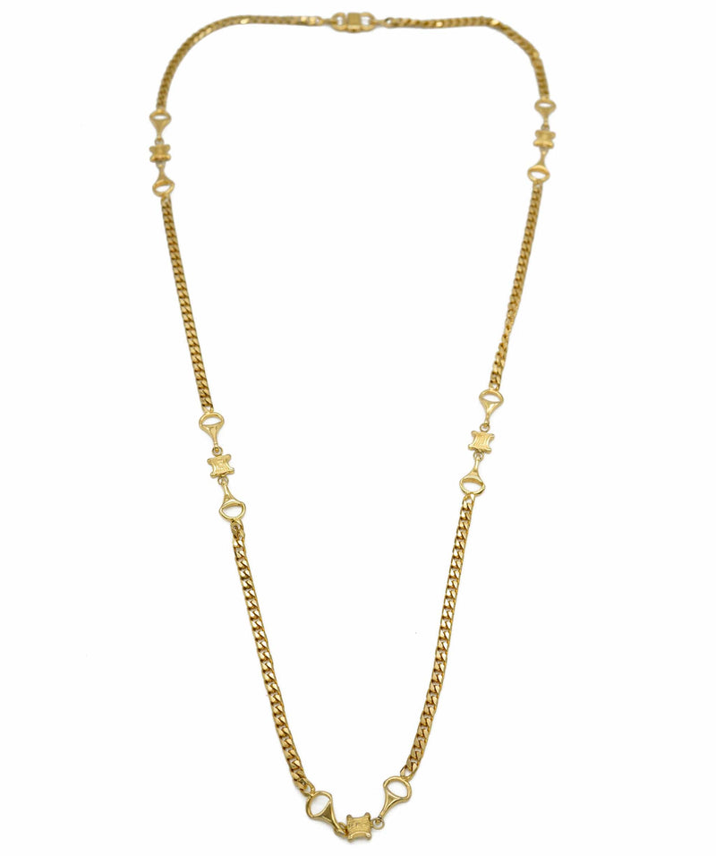 TRIOMPHE GOURMETTE NECKLACE IN BRASS WITH RHODIUM FINISH - SILVER | CELINE