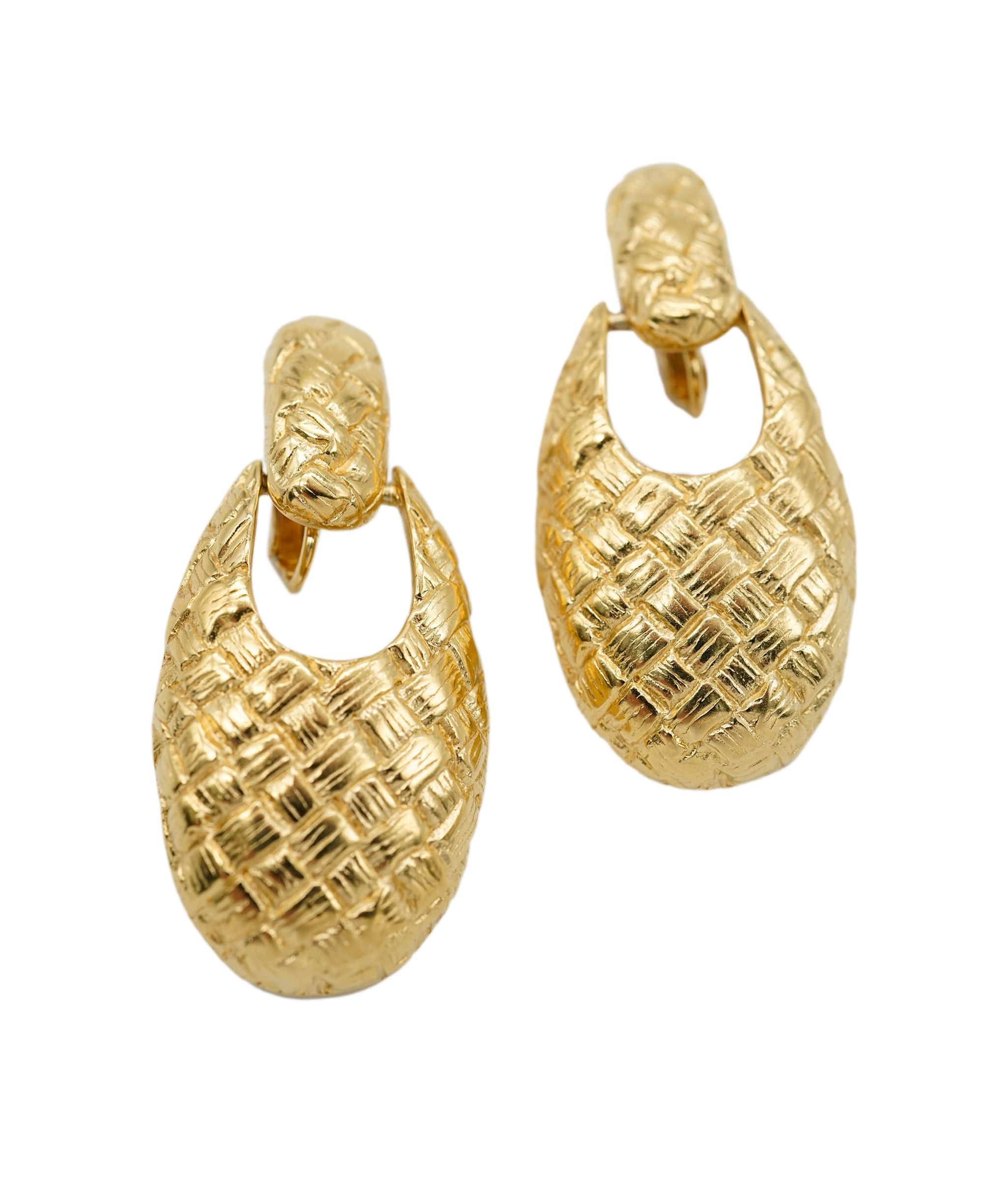 LuxuryPromise Vintage Givenchy Intrecciato Earrings 1980s AEL1113