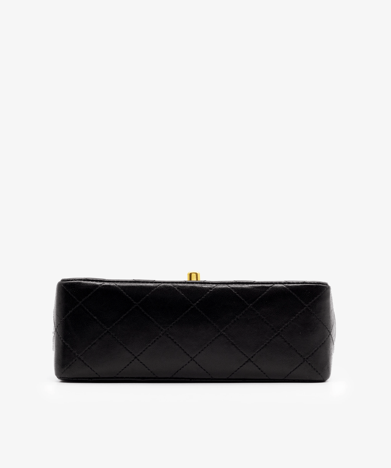 Mini flap bag, Lambskin & gold-tone metal, black — Fashion, CHANEL