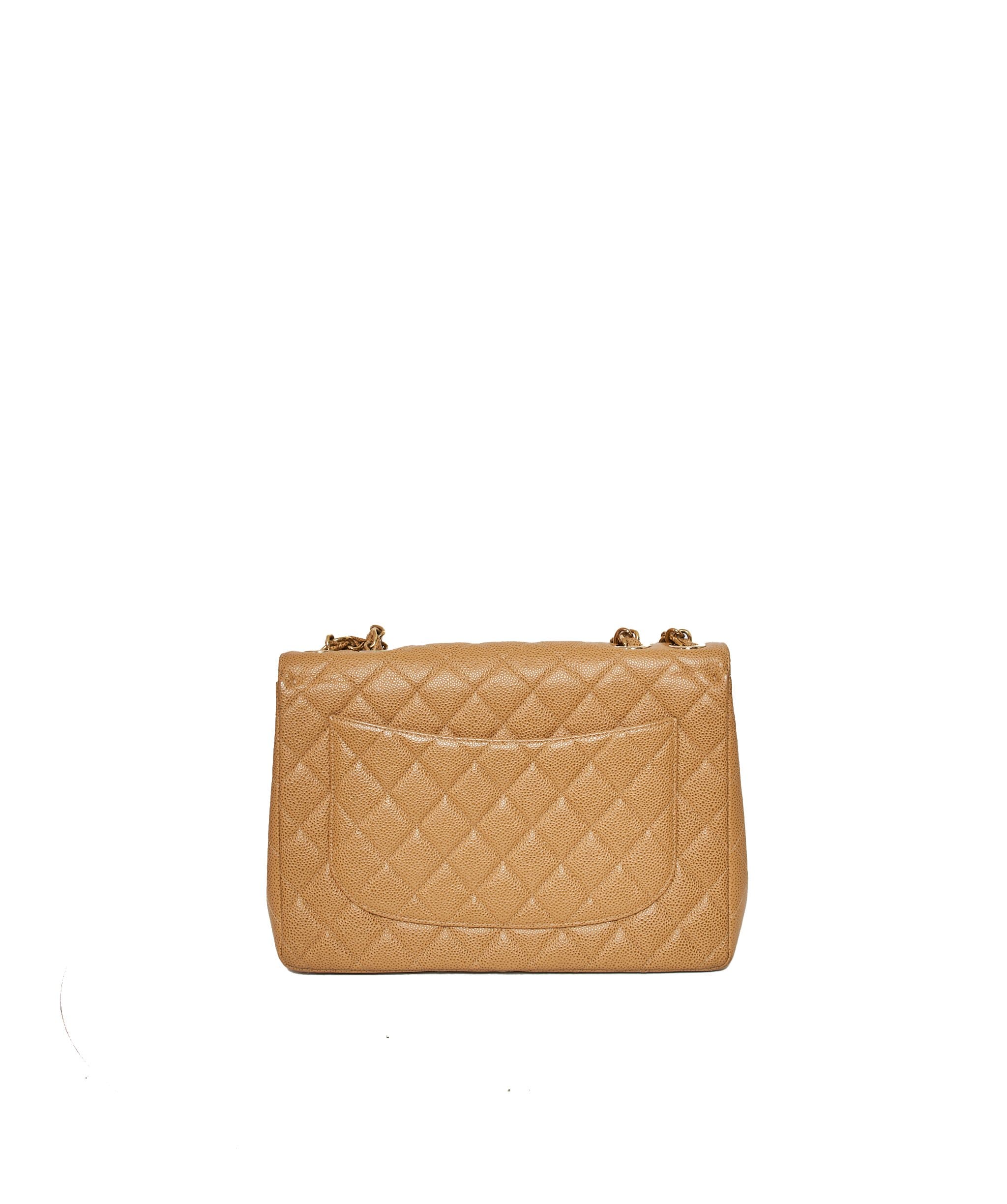 LuxuryPromise Chanel Classic Timeless Tan Jumbo Caviar Skin Bag - AWL1444