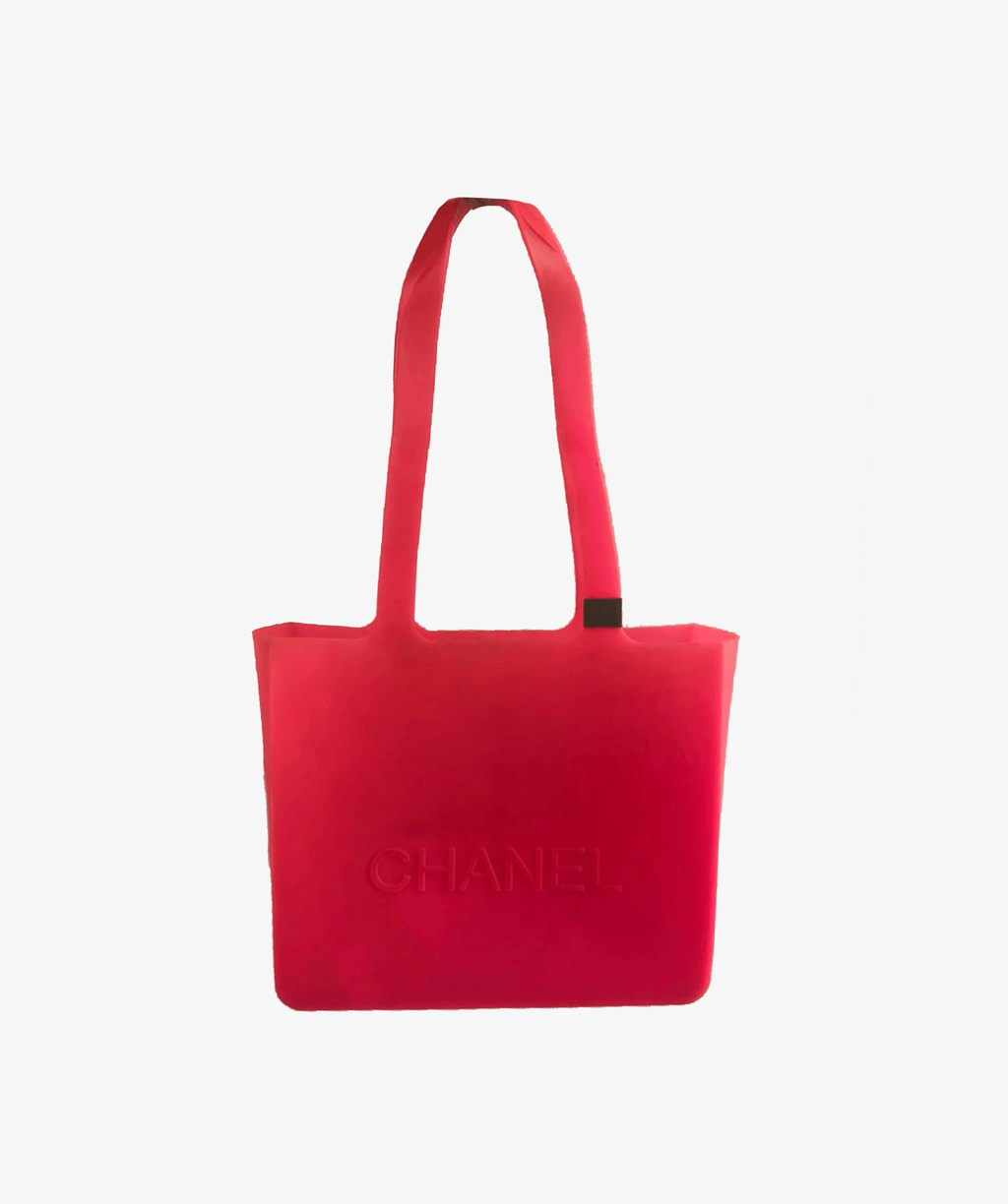 Chanel pink top canvas tote