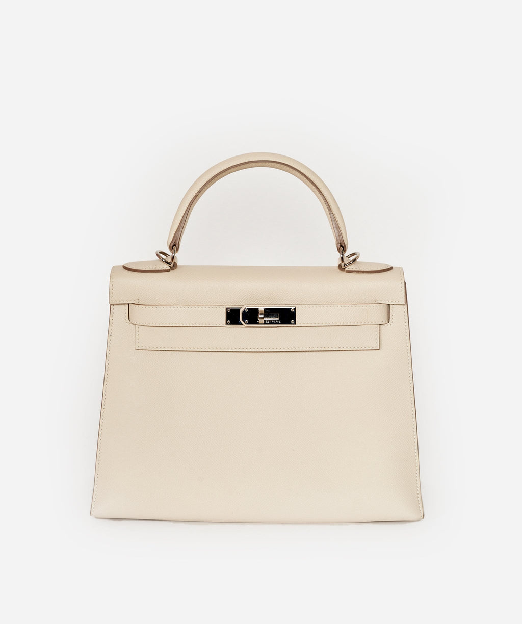 2012 Hermès Kelly 35 Ghillies Evercalf Craie/taupe