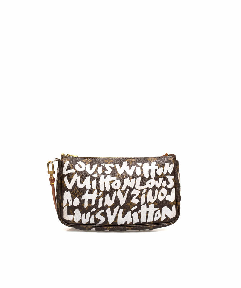 Vintage Louis Vuitton x Stephen Sprouse Peach Graffiti Pochette Bag Gold  Hardware