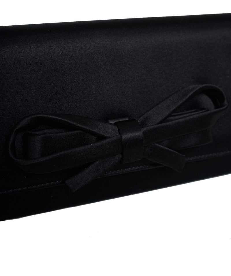LuxuryPromise Valentino Black Bow Satin Clutch Bag AGL1169