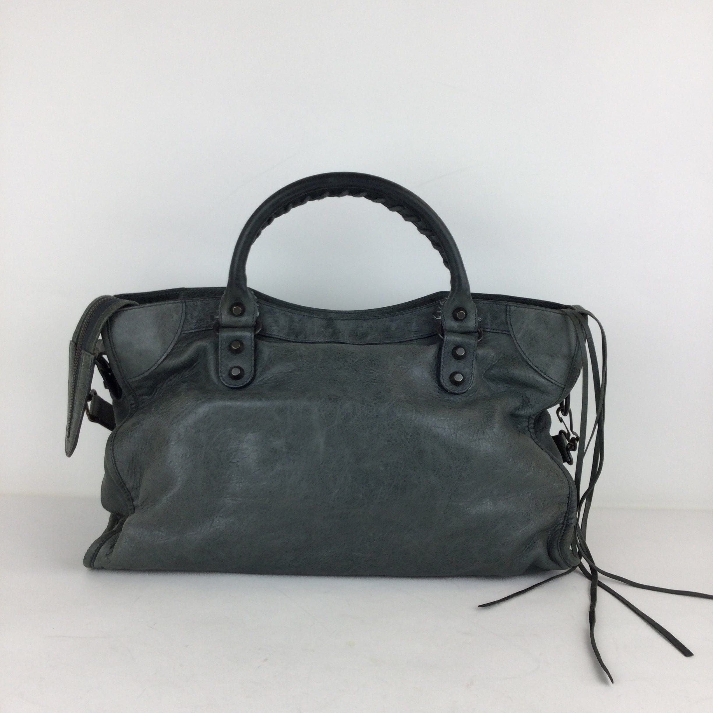 LuxuryPromise Balenciaga The City Leather 2way handbag Green 115748   With mirror