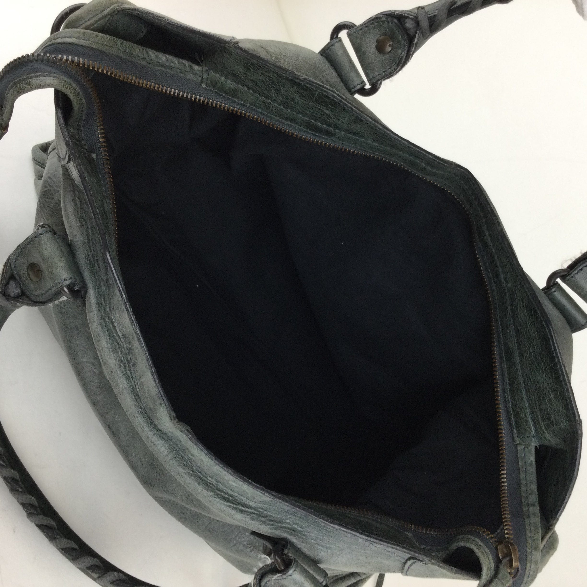 LuxuryPromise Balenciaga The City Leather 2way handbag Green 115748   With mirror