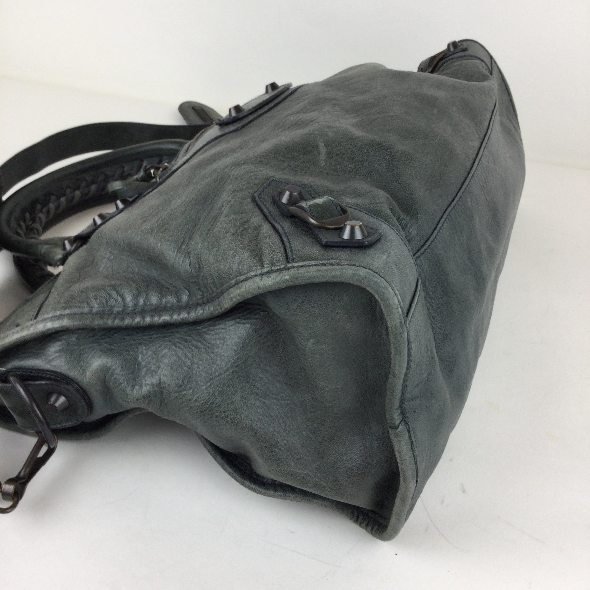 LuxuryPromise Balenciaga The City Leather 2way handbag Green 115748   With mirror