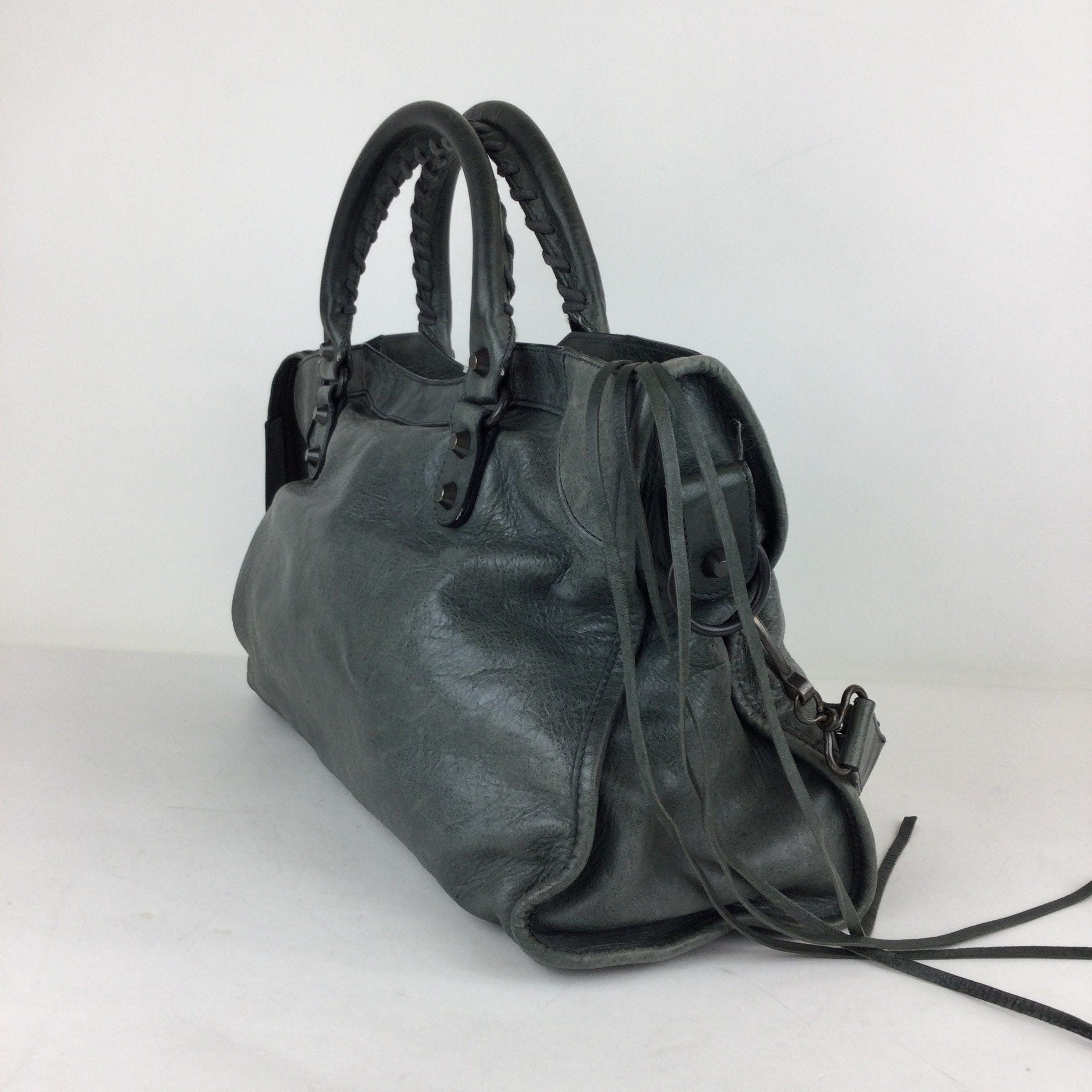 LuxuryPromise Balenciaga The City Leather 2way handbag Green 115748   With mirror