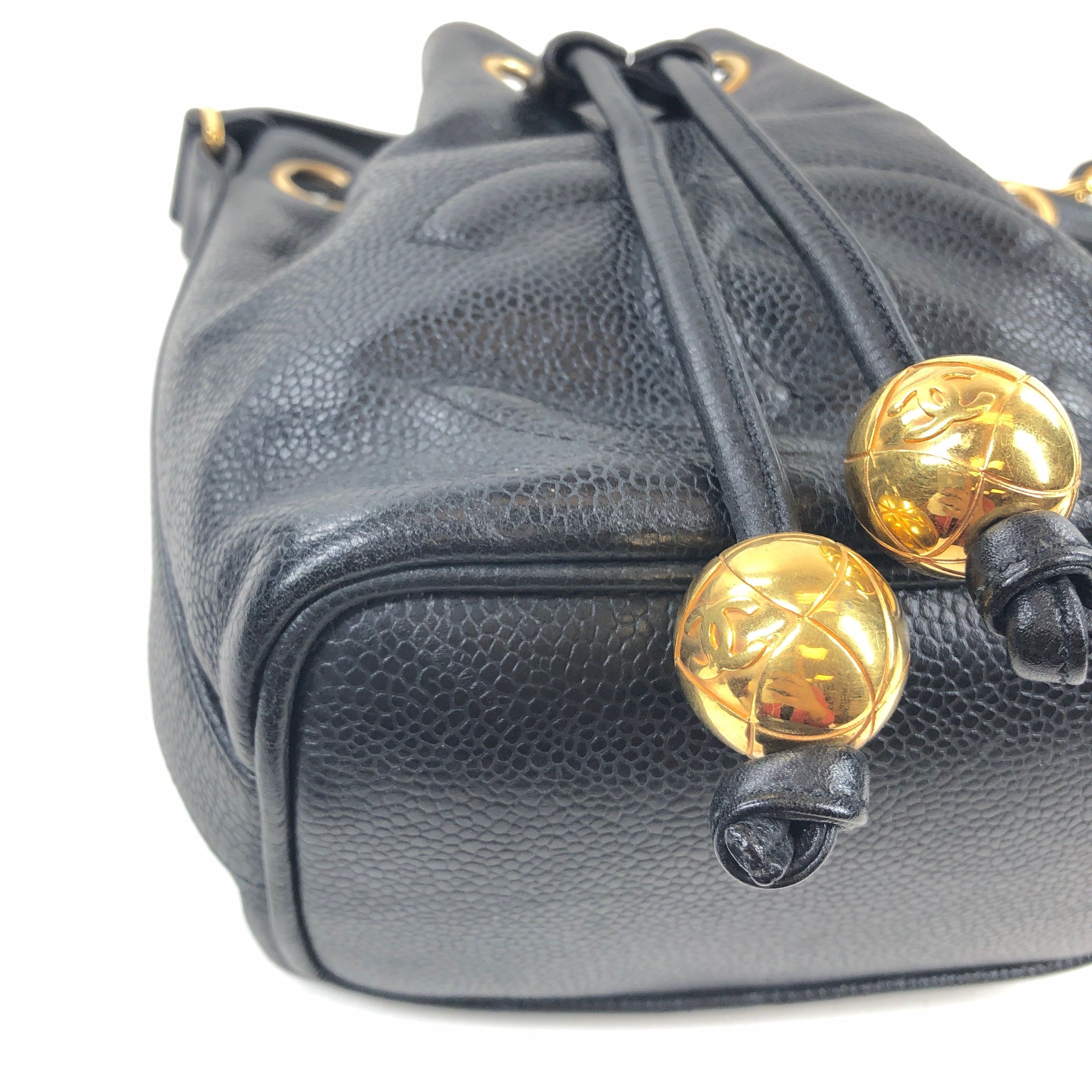 LuxuryPromise Chanel Caviar skin mini drawstring shoulder bag