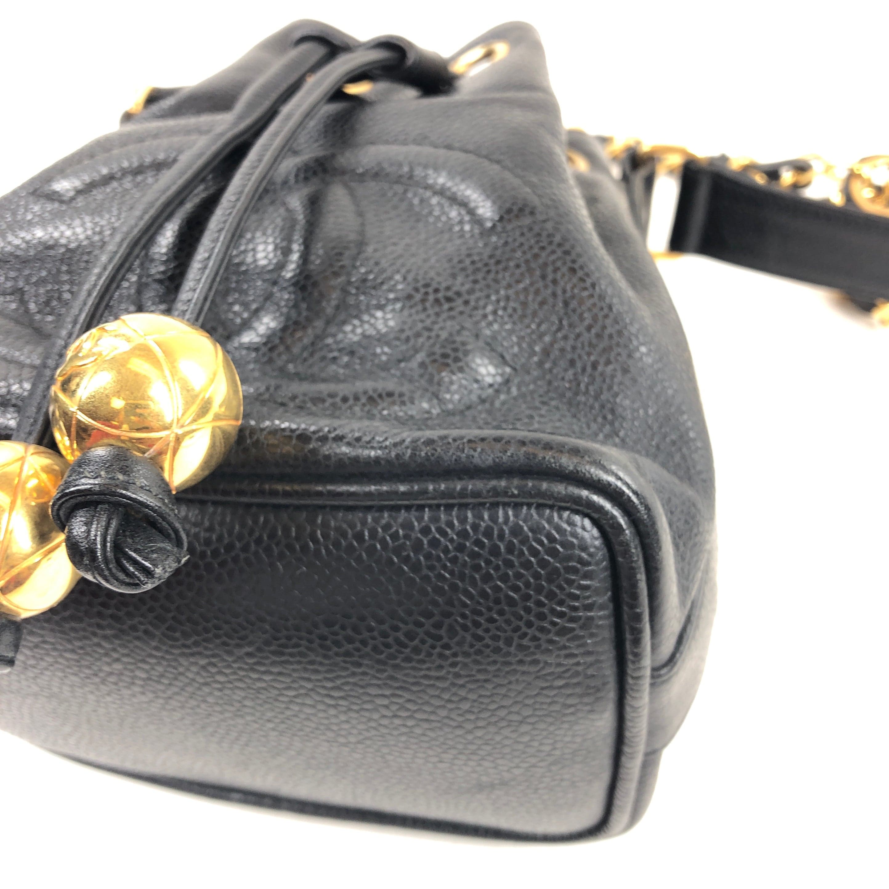 LuxuryPromise Chanel Caviar skin mini drawstring shoulder bag