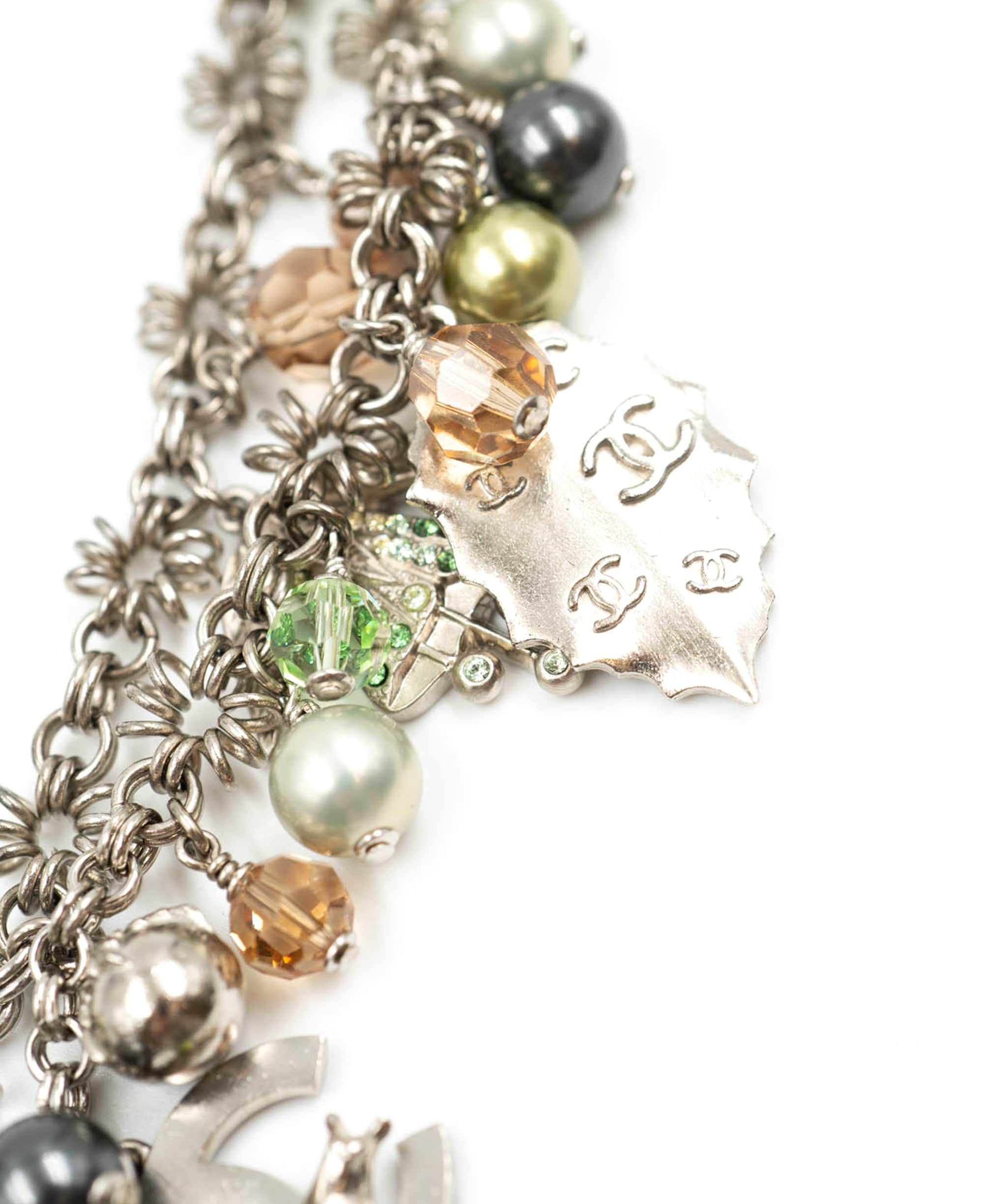 LuxuryPromise Chanel Silver Double Belt Chain with Acorns and Beads - AWL3686