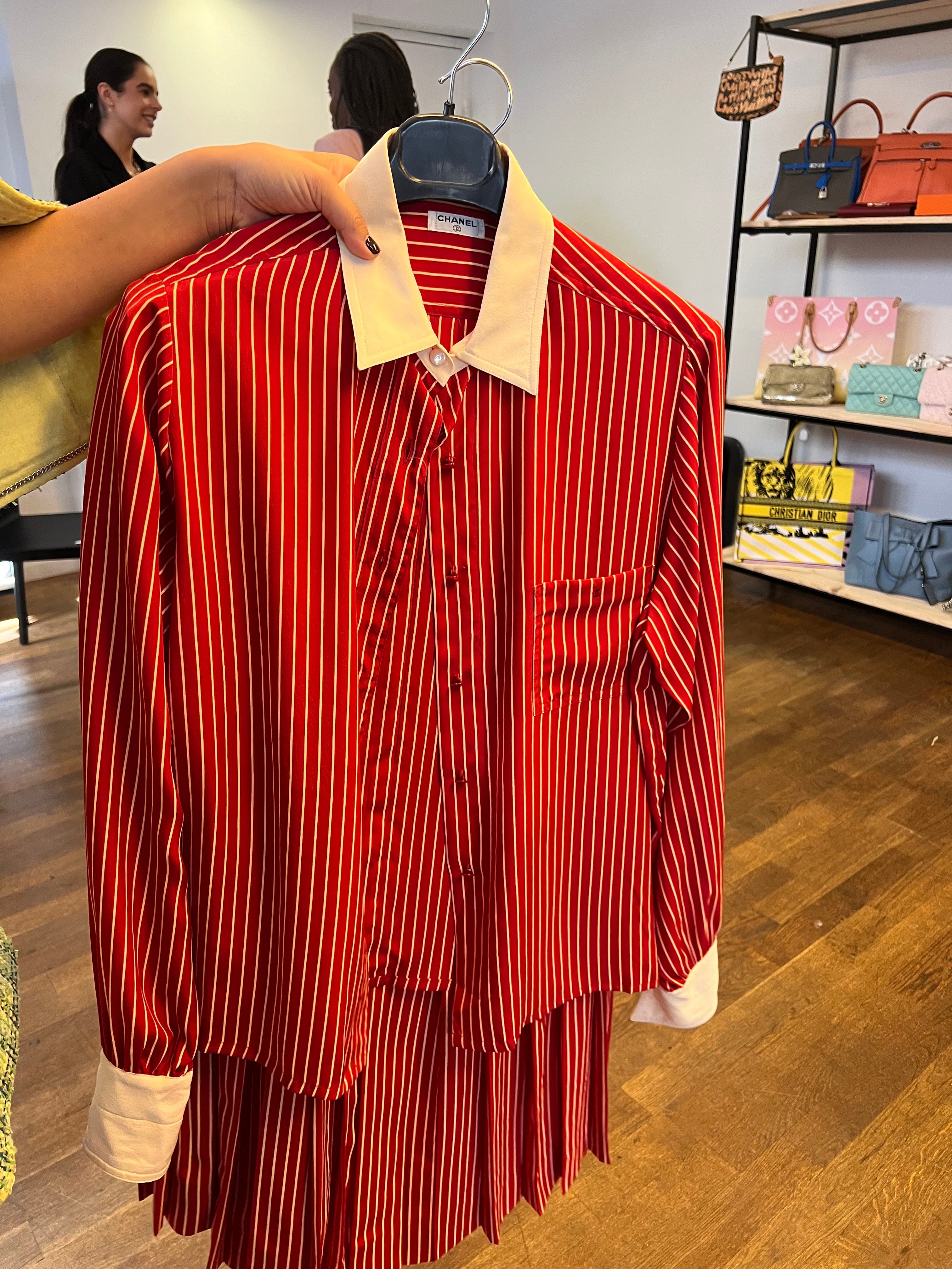 Chanel suit pin stripe LuxuryPromise