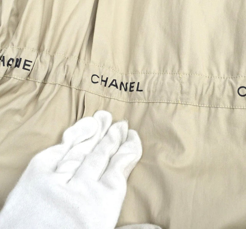 LuxuryPromise Chanel CC Logos Button Long Sleeve Jacket Coat Beige ASL5093