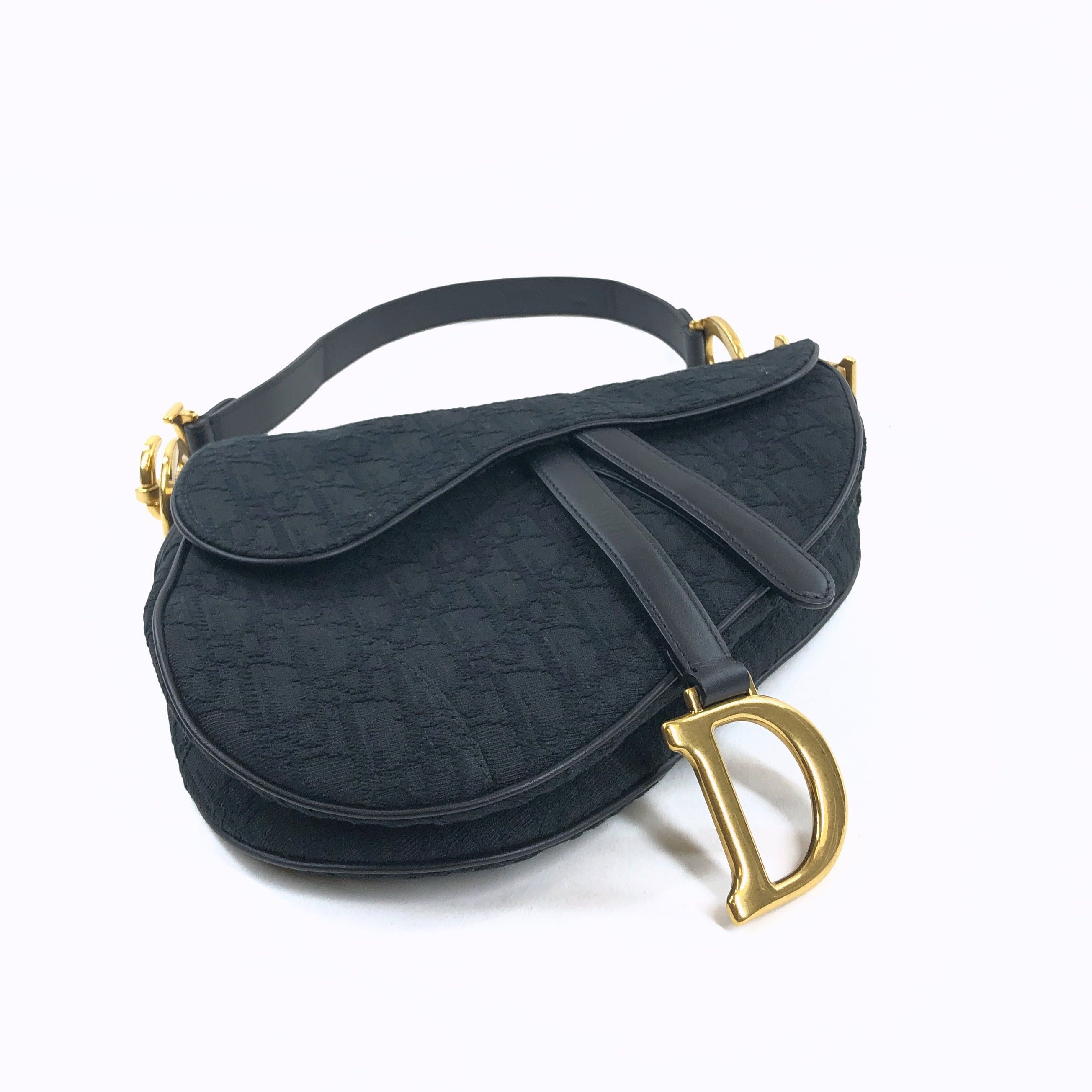 LuxuryPromise Dior Saddle Bag Black Trotter Canvas