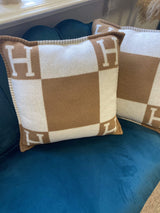 LuxuryPromise Hermes avalon pillow tan and ecru