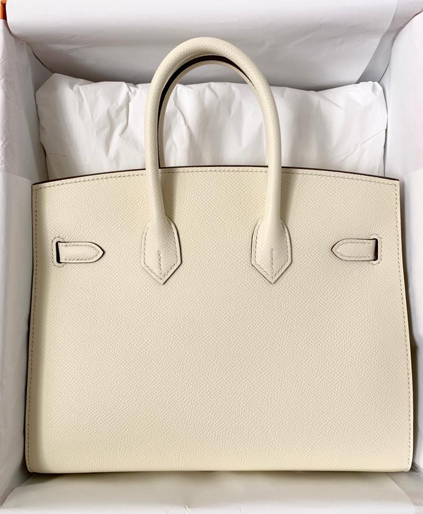 Perfect Hermes Beige Epsom Birkin 25cm Handmade Bag HJ00339