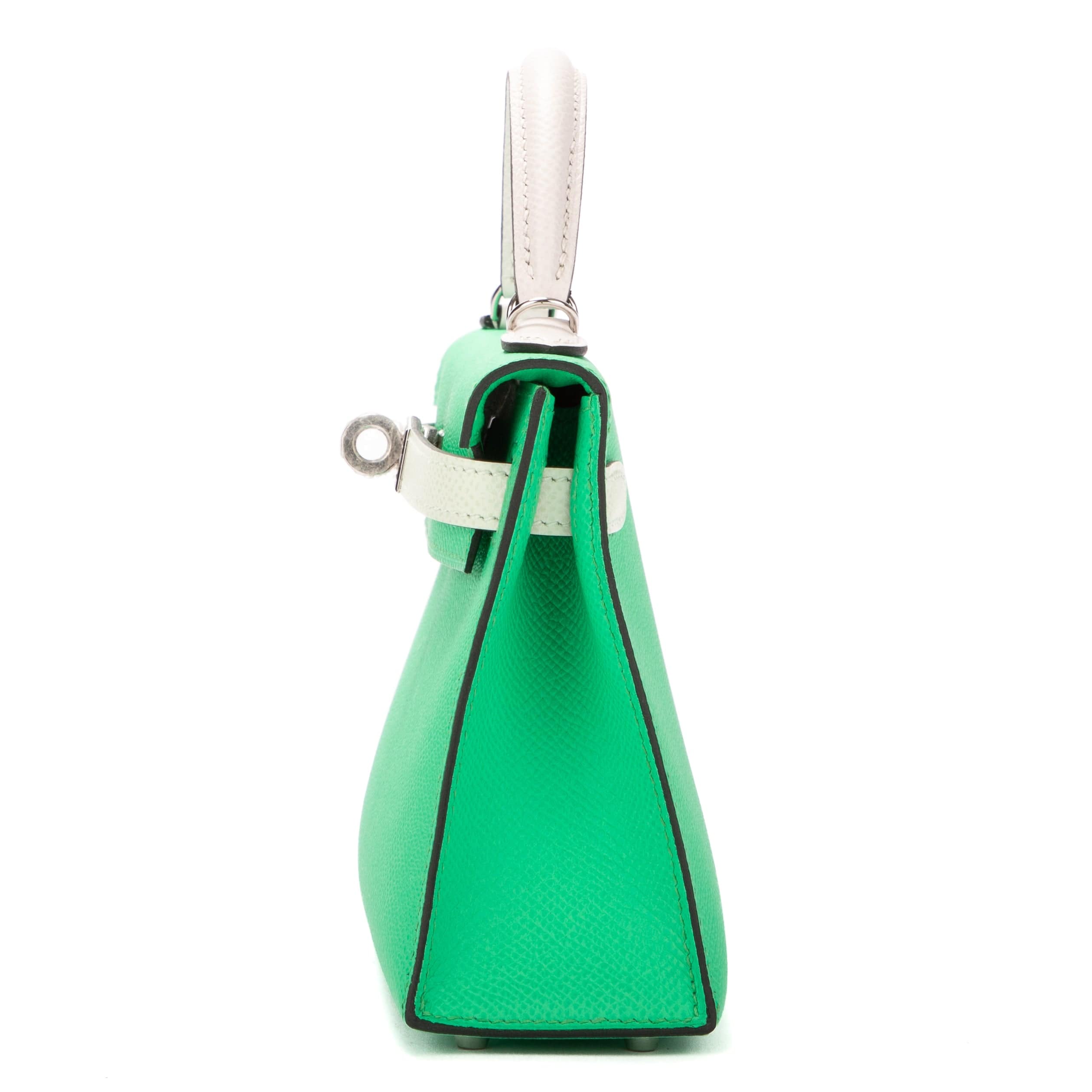 LuxuryPromise Hermès Mini Kelly SPO Cosmics Vert/ Fiz-Gris EAG8496