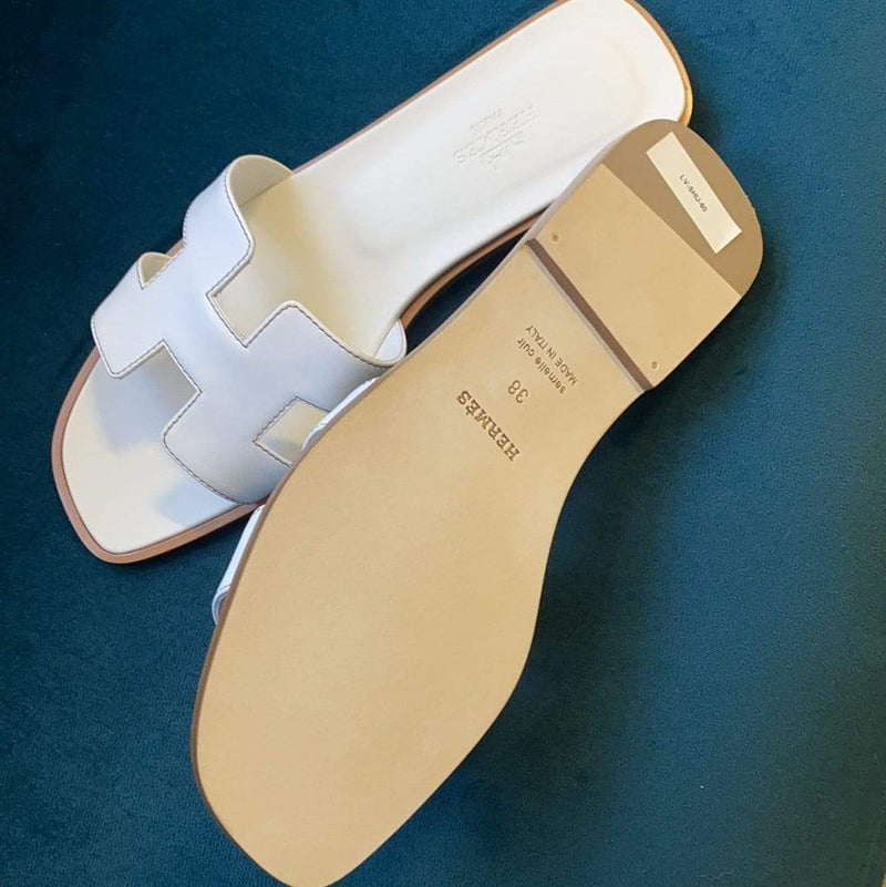 LuxuryPromise Hermes oran sandals white 38