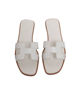 LuxuryPromise Hermes white oran sandals 38