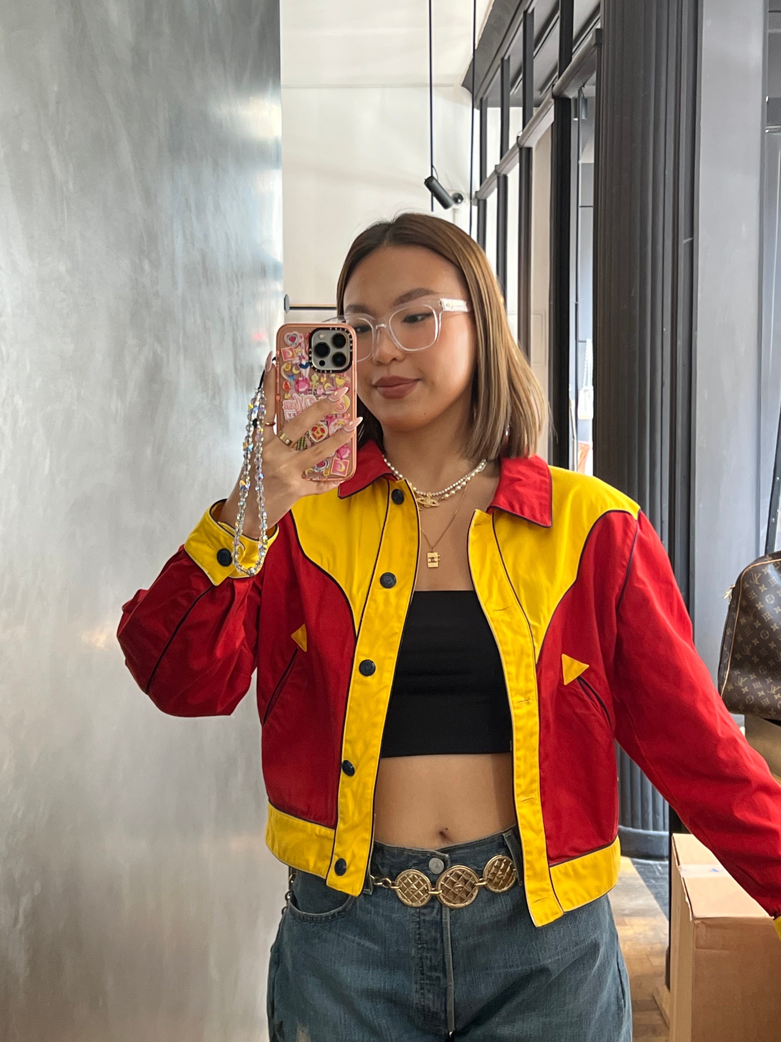 LuxuryPromise red and yellow moschino jacket