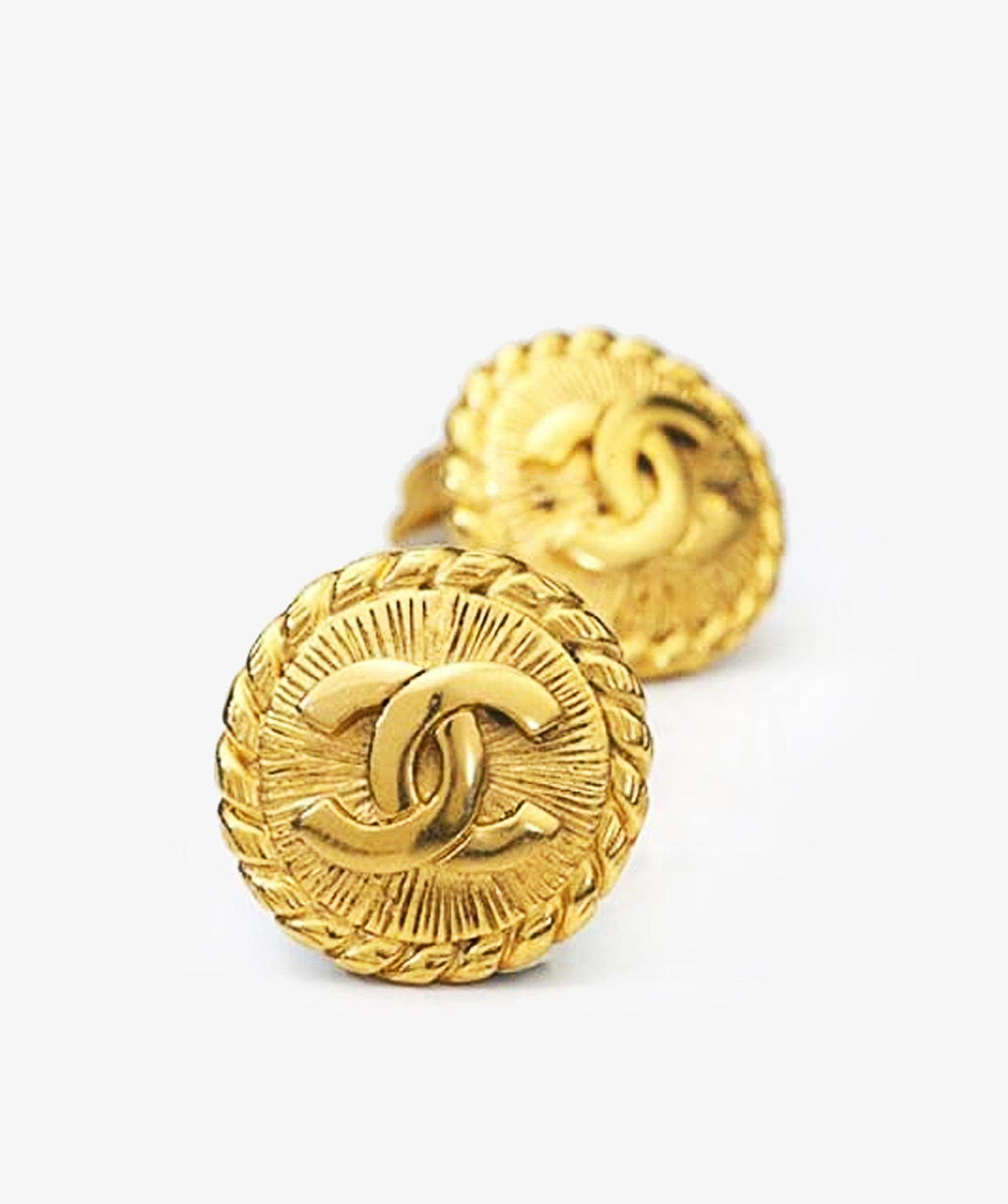 Vintage Chanel Sunburst Clip On Earrings