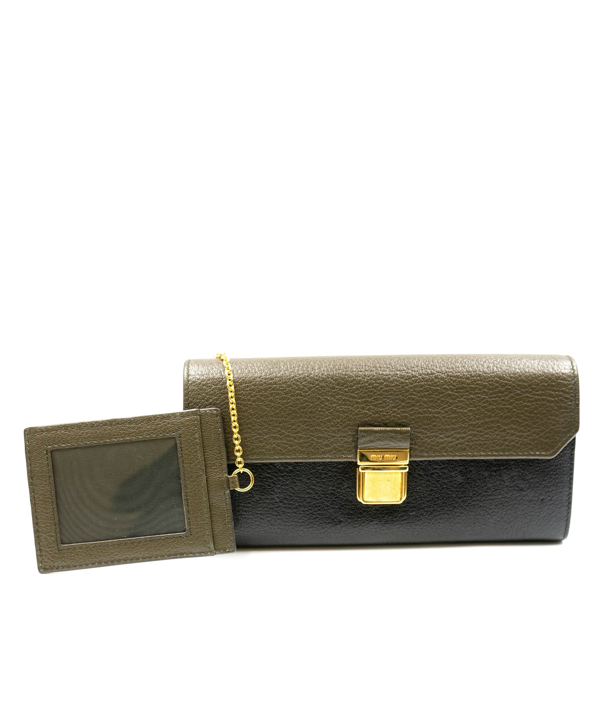 Miu Miu Miu Miu Bi-colour grained wallet with box - AWL3568