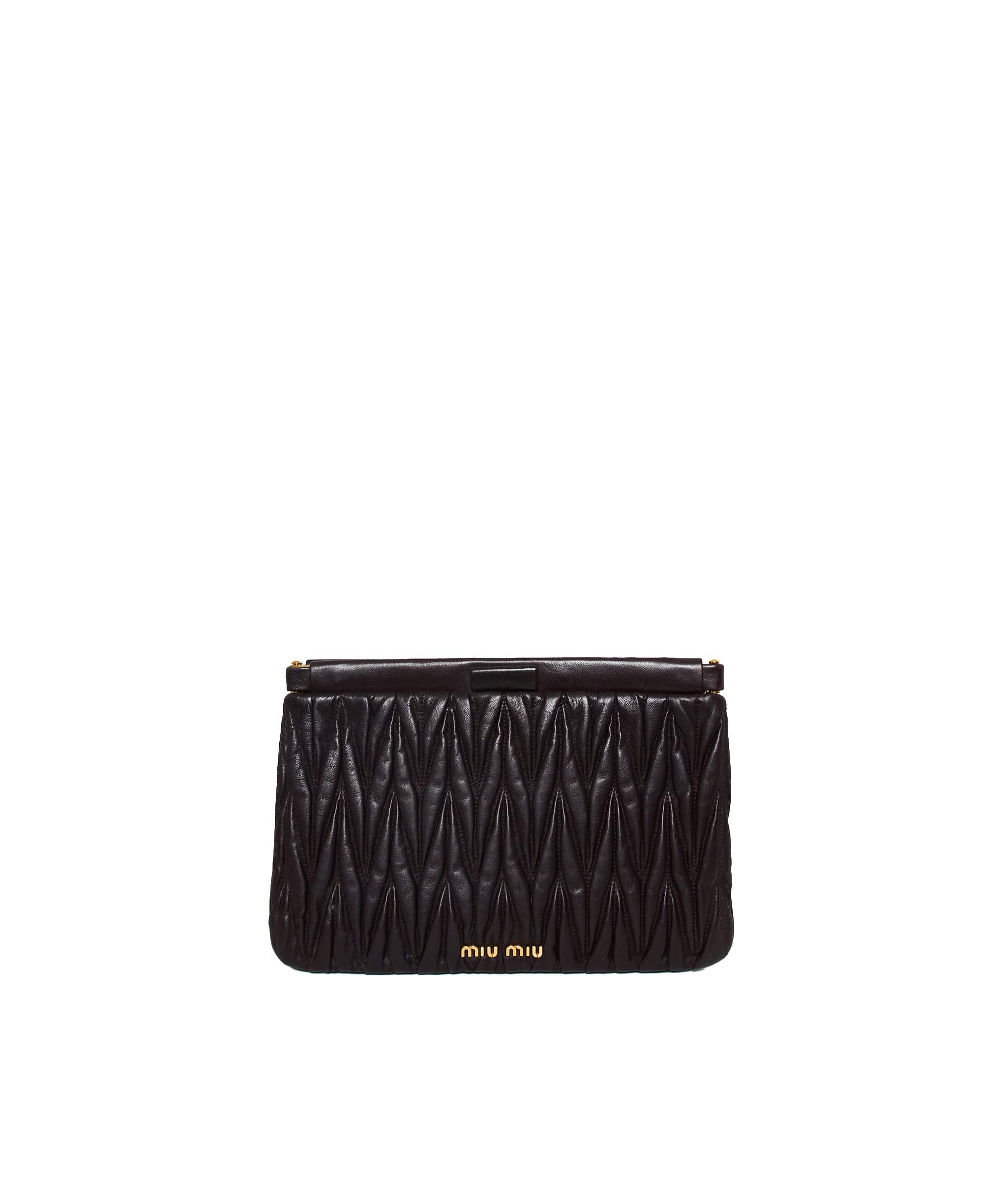 Miumiu Miu Miu Purple Leather Clutch Bag GHW - AGL1210